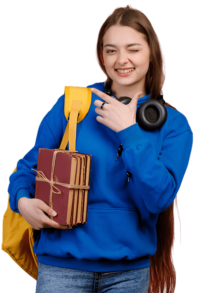 A student Holding books